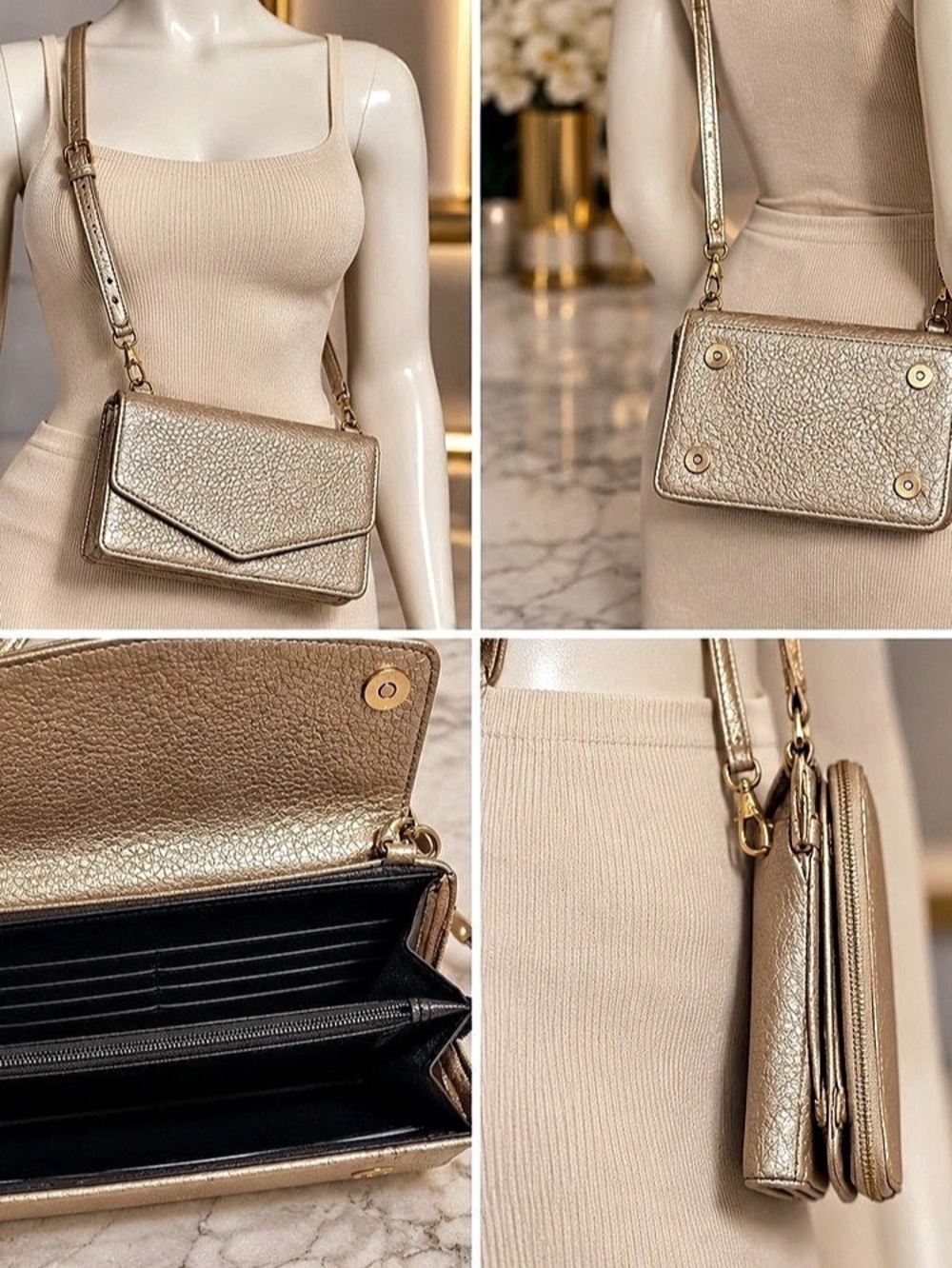 Gold Crossbody Bag Like New